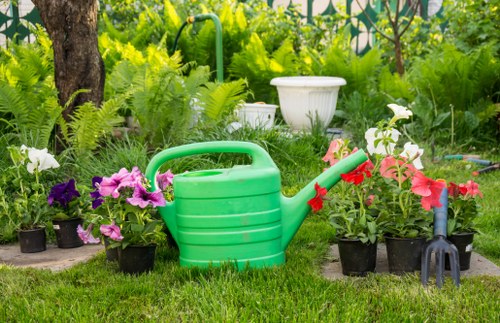 Sustainable garden practices with organic plants and eco-friendly maintenance in Raynes Park